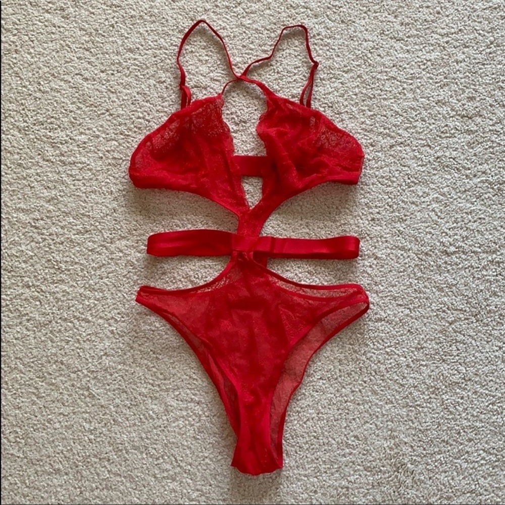 Victoria’s Secret red banded teddy